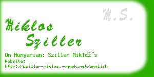 miklos sziller business card